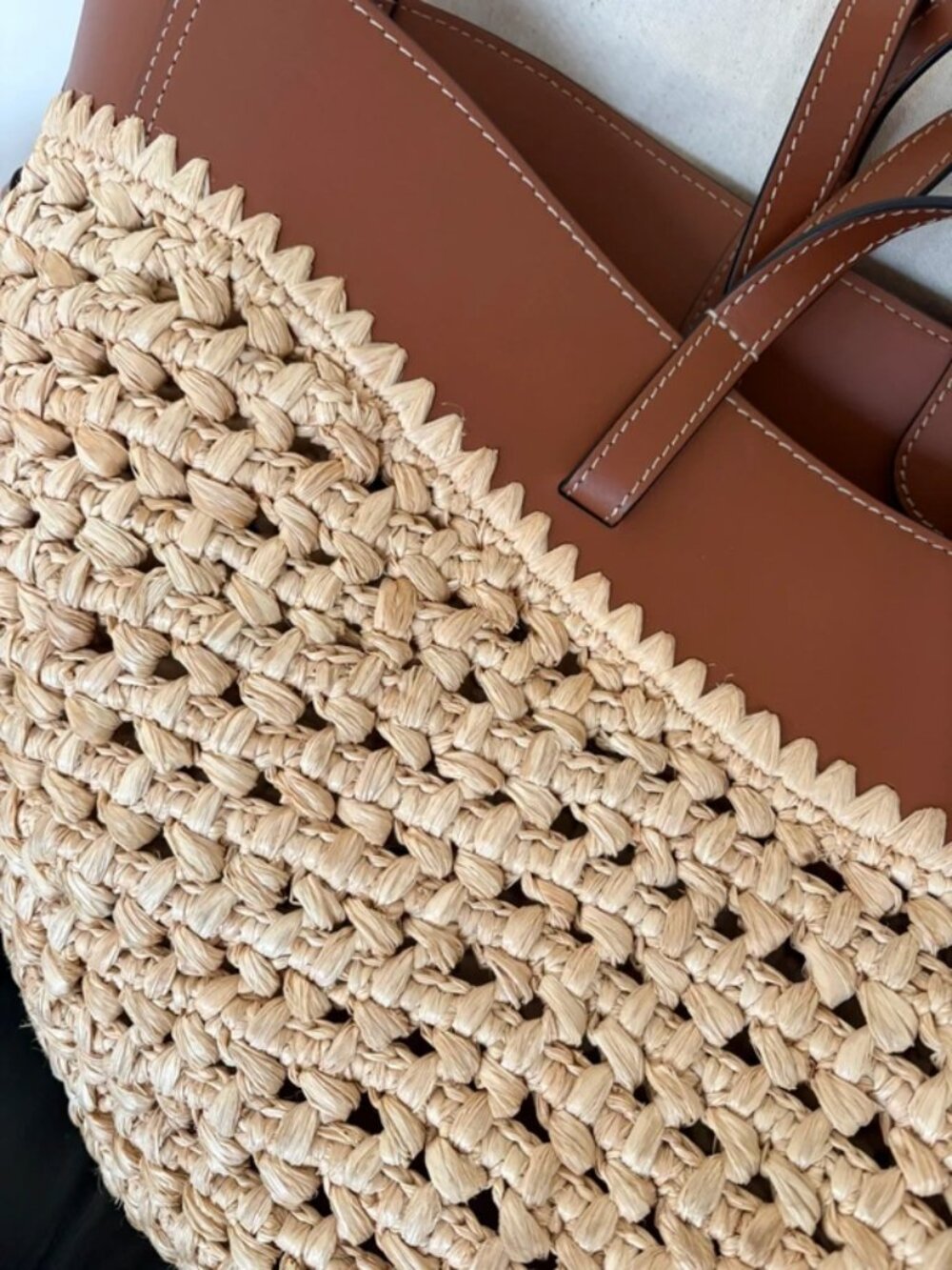 Polène Mini Raffia Cyme Small Shoulder Tote Vacation Straw Bag - Picture 3 of 4